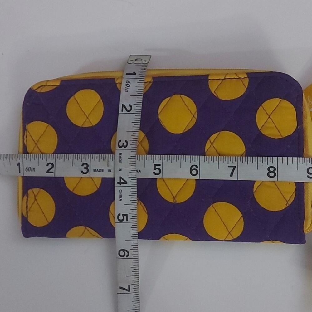 Belvah Yellow/Purple Zip Polka Dot Wallet Wristlet Dopamine Coconut Girl NEW - Picture 7 of 8